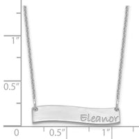 10k White Gold Small BRADLEY HAND Curved Bar Necklace-10XNA1074W