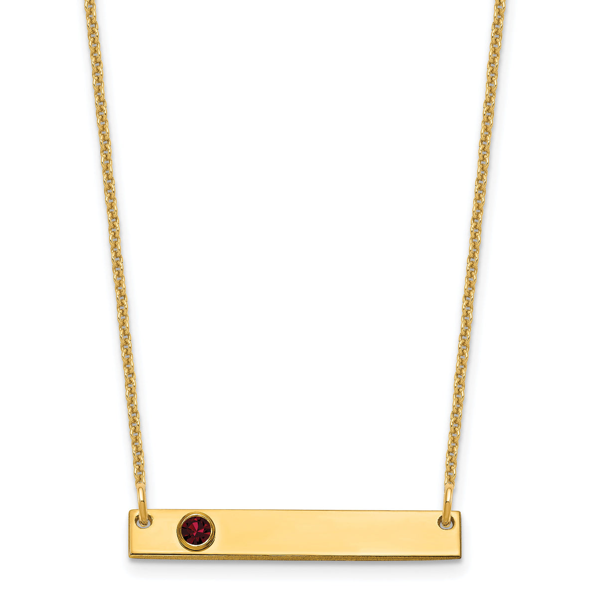 10KY 1 Birthstone w/ 14k Bezel Small Bar Necklace-10XNA1086/1Y