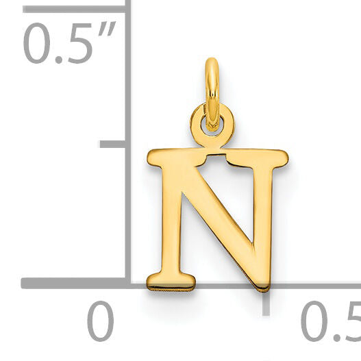 14ky Cutout Letter N Initial Pendant-XNA1160Y/N