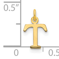 14ky Cutout Letter T Initial Pendant-XNA1160Y/T