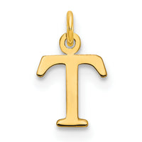14ky Cutout Letter T Initial Pendant-XNA1160Y/T