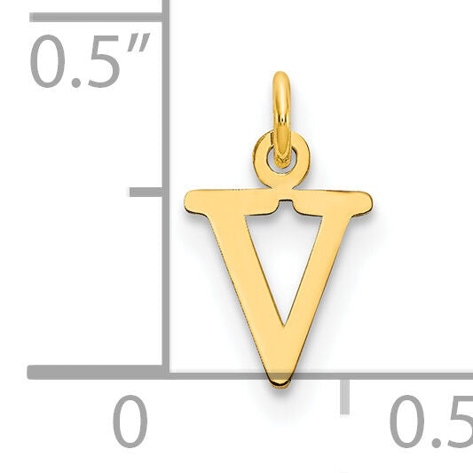 14ky Cutout Letter V Initial Pendant-XNA1160Y/V