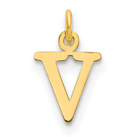 14ky Cutout Letter V Initial Pendant-XNA1160Y/V