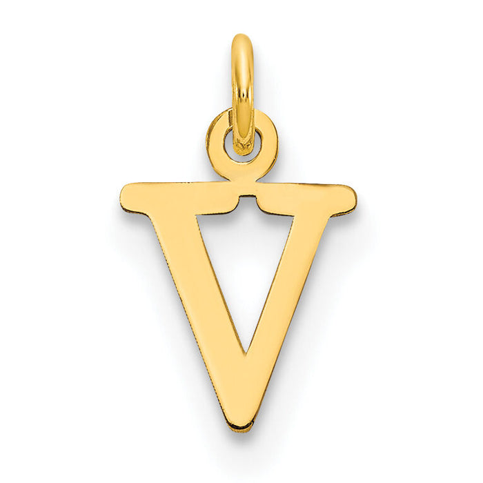 14ky Cutout Letter V Initial Pendant-XNA1160Y/V
