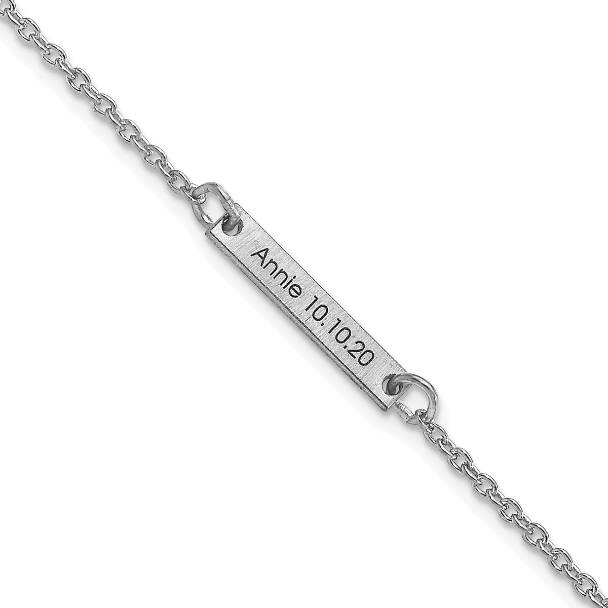 10k White Gold Brushed 1 Station Bracelet-10XNA1180/1W