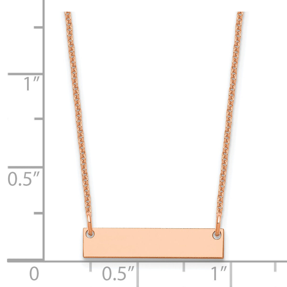 14k Rose Gold Small Blank Bar Necklace-XNA1197R