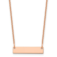 14k Rose Gold Small Blank Bar Necklace-XNA1197R