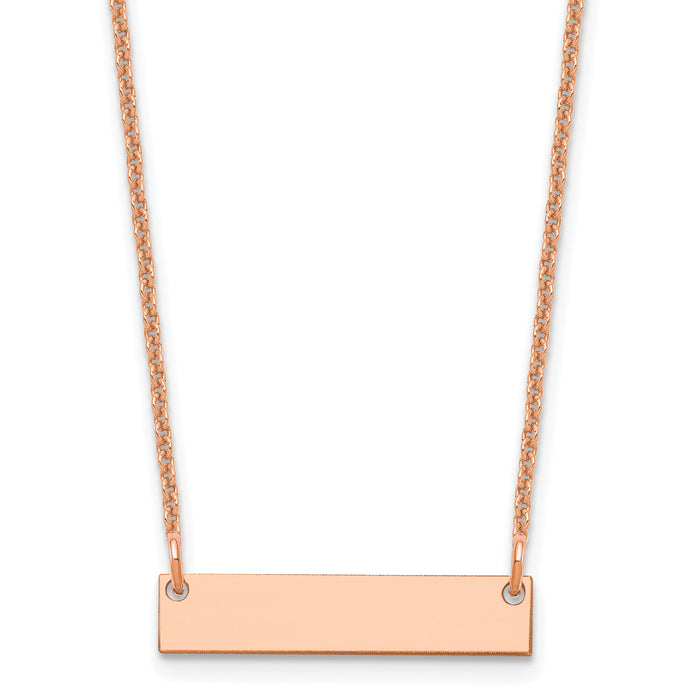14k Rose Gold Small Blank Bar Necklace-XNA1197R