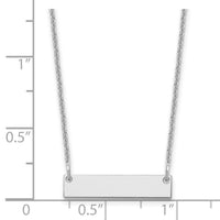 14k White Gold Small Blank Bar Necklace-XNA1197W