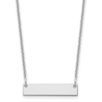 10k White Gold Small Blank Bar Necklace-10XNA1197W