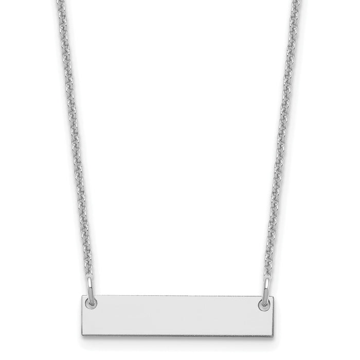 14k White Gold Small Blank Bar Necklace-XNA1197W