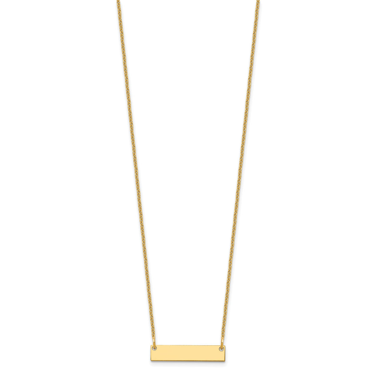 14k Yellow Gold Small Blank Bar Necklace-XNA1197Y