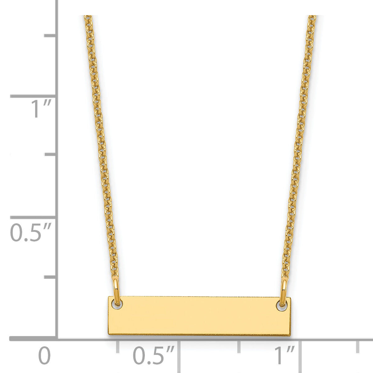 14k Yellow Gold Small Blank Bar Necklace-XNA1197Y