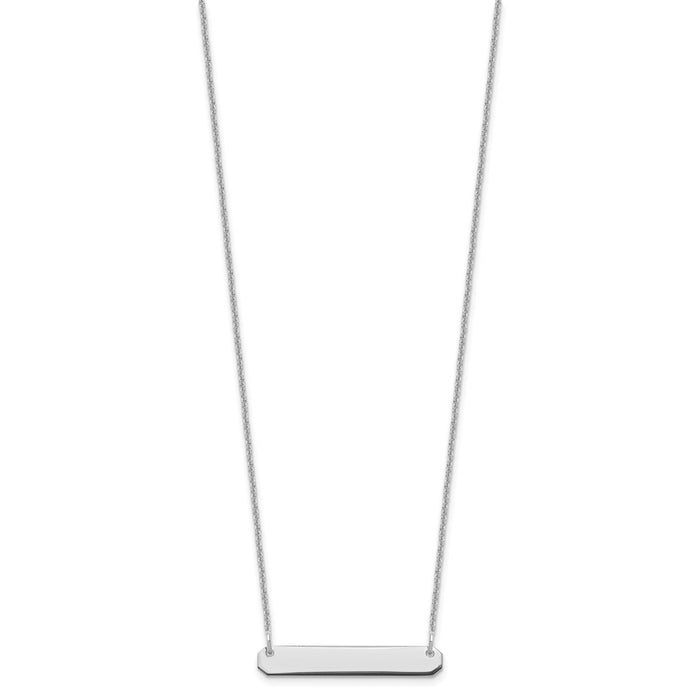 10k White Gold Small Blank Bar Necklace-10XNA1198W