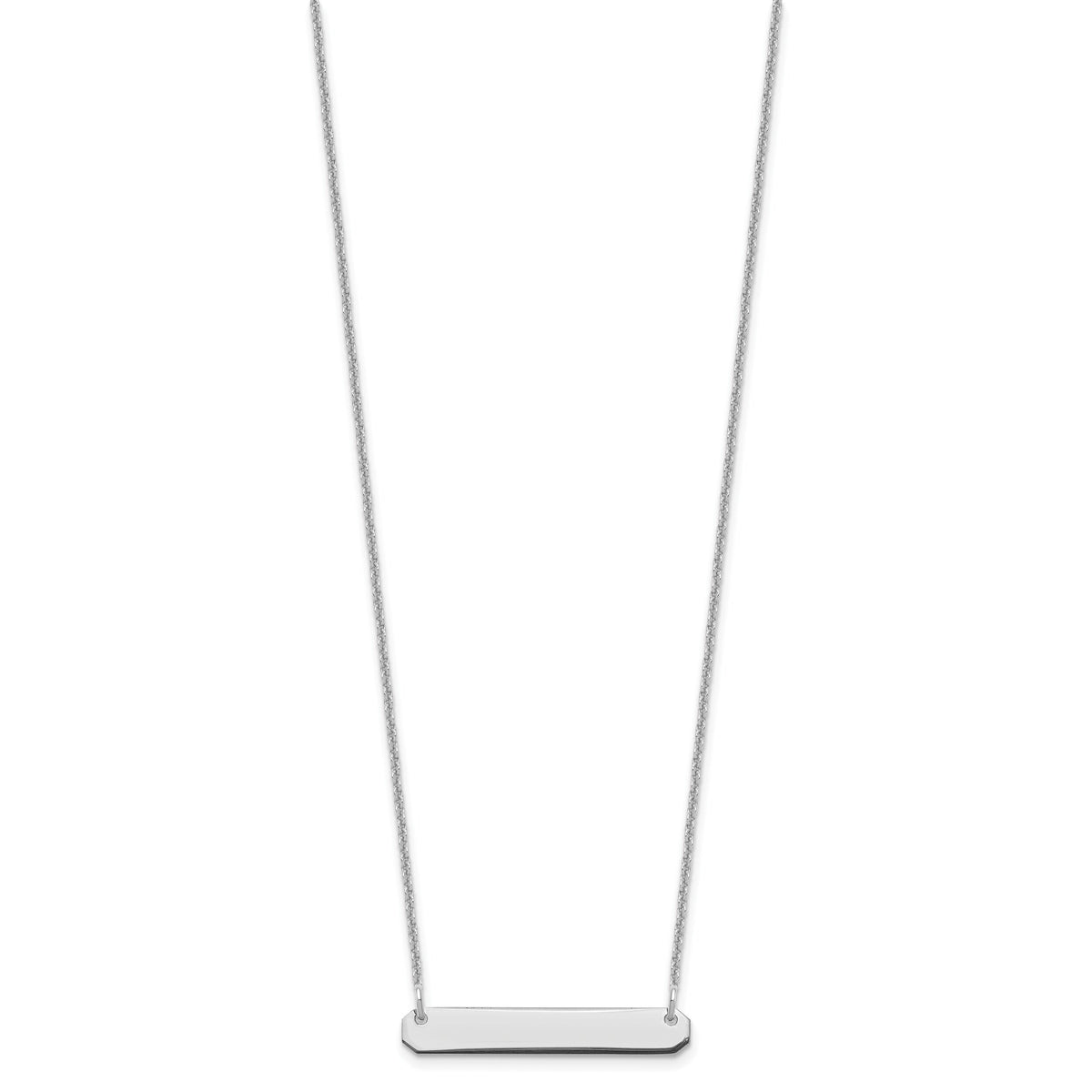 14k White Gold Small Blank Bar Necklace-XNA1198W