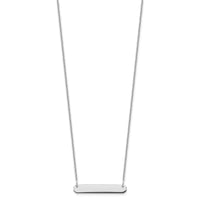 14k White Gold Small Blank Bar Necklace-XNA1198W