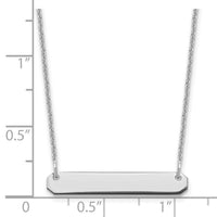10k White Gold Small Blank Bar Necklace-10XNA1198W