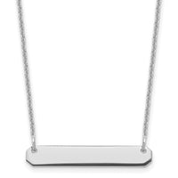 14k White Gold Small Blank Bar Necklace-XNA1198W