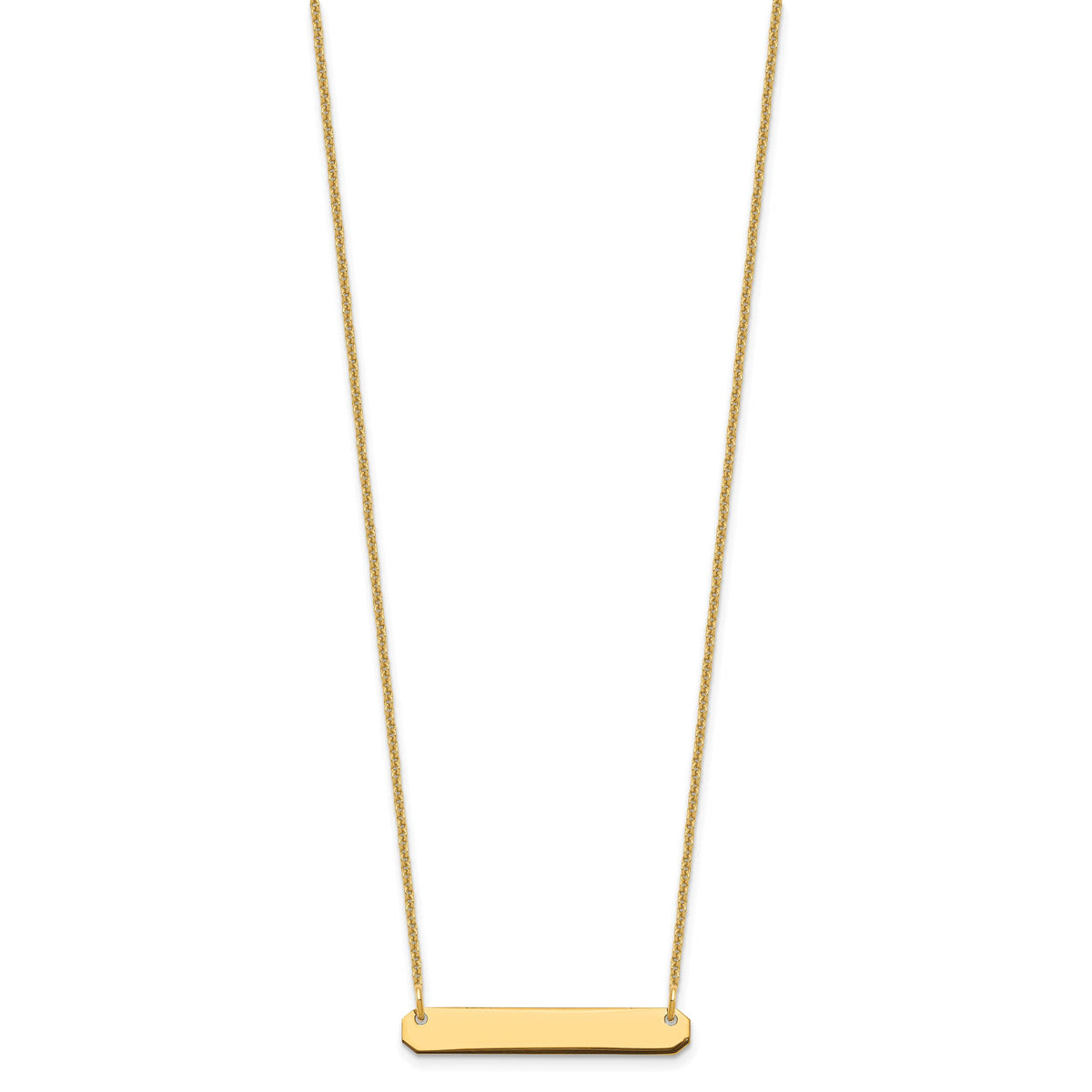 14k Yellow Gold Small Blank Bar Necklace-XNA1198Y