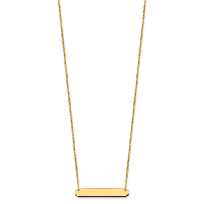 14k Yellow Gold Small Blank Bar Necklace-XNA1198Y