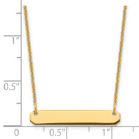 14k Yellow Gold Small Blank Bar Necklace-XNA1198Y