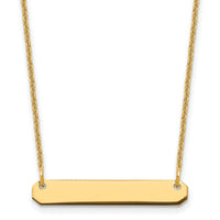 14k Yellow Gold Small Blank Bar Necklace-XNA1198Y