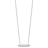 10k White Gold Small Oblong Blank Bar Necklace-10XNA1199W