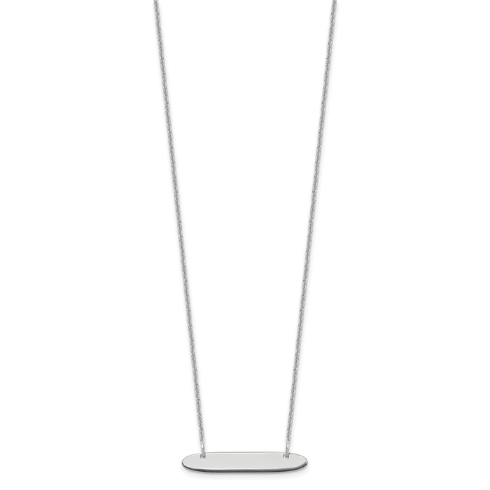 10k White Gold Small Oblong Blank Bar Necklace-10XNA1199W