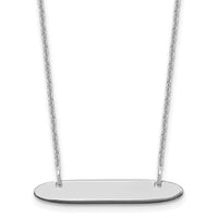10k White Gold Small Oblong Blank Bar Necklace-10XNA1199W