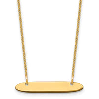 14k Yellow Gold Small Oblong Blank Bar Necklace-XNA1199Y