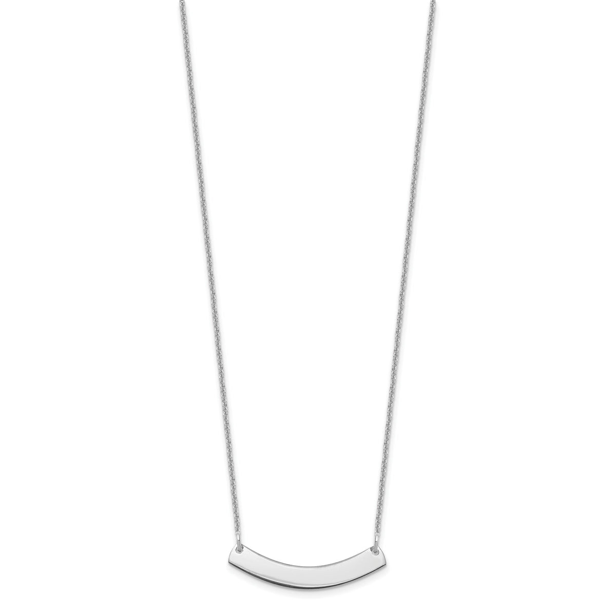 10k White Gold Small Curved Blank Bar Necklace-10XNA1200W