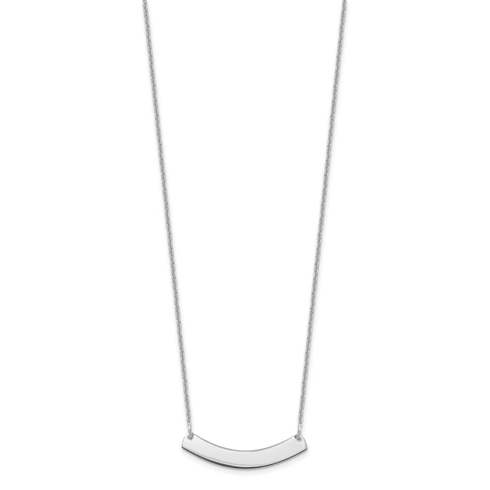 10k White Gold Small Curved Blank Bar Necklace-10XNA1200W