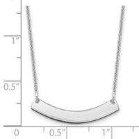 14k White Gold Small Curved Blank Bar Necklace-XNA1200W