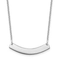 10k White Gold Small Curved Blank Bar Necklace-10XNA1200W
