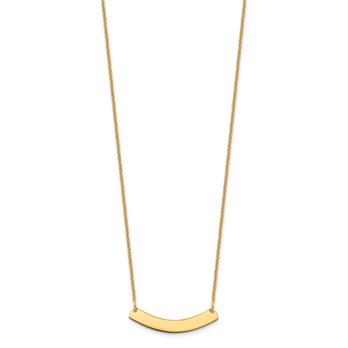 14k Yellow Gold Small Curved Blank Bar Necklace-XNA1200Y