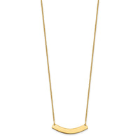 14k Yellow Gold Small Curved Blank Bar Necklace-XNA1200Y