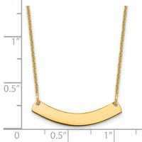 14k Yellow Gold Small Curved Blank Bar Necklace-XNA1200Y