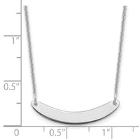 10k White Gold Small Curved Blank Bar Necklace-10XNA1201W