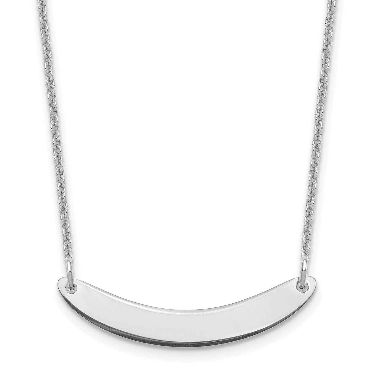 10k White Gold Small Curved Blank Bar Necklace-10XNA1201W