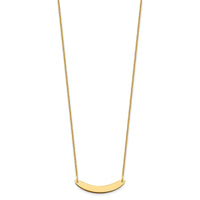 14k Yellow Gold Small Curved Blank Bar Necklace-XNA1201Y