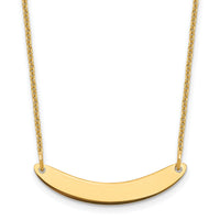 14k Yellow Gold Small Curved Blank Bar Necklace-XNA1201Y