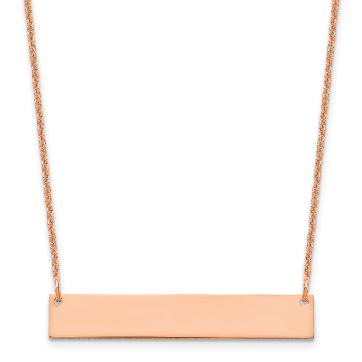 14k Rose Gold Medium Blank Bar Necklace-XNA1202R