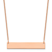 14k Rose Gold Medium Blank Bar Necklace-XNA1202R