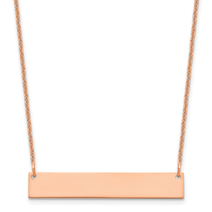 14k Rose Gold Medium Blank Bar Necklace-XNA1202R
