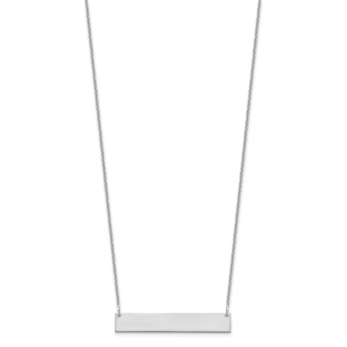 10k White Gold Medium Blank Bar Necklace-10XNA1202W