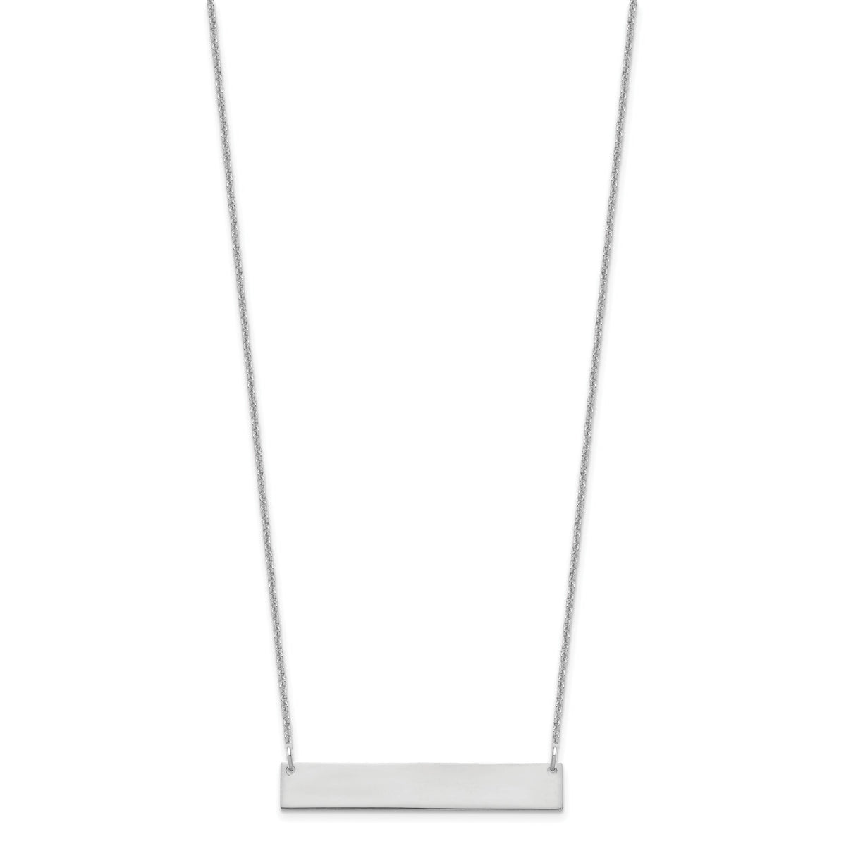 14k White Gold Medium Blank Bar Necklace-XNA1202W