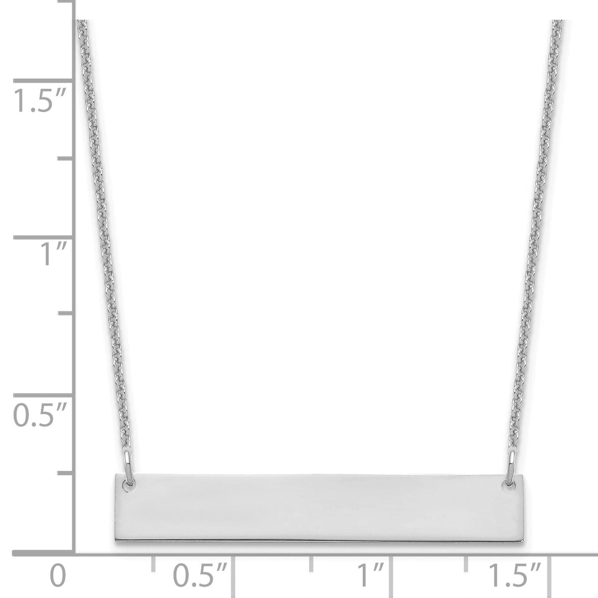 10k White Gold Medium Blank Bar Necklace-10XNA1202W