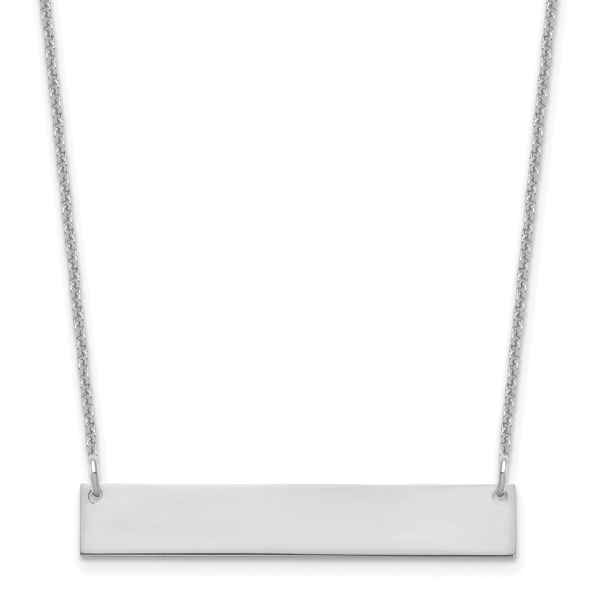 10k White Gold Medium Blank Bar Necklace-10XNA1202W