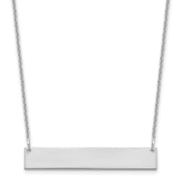 14k White Gold Medium Blank Bar Necklace-XNA1202W