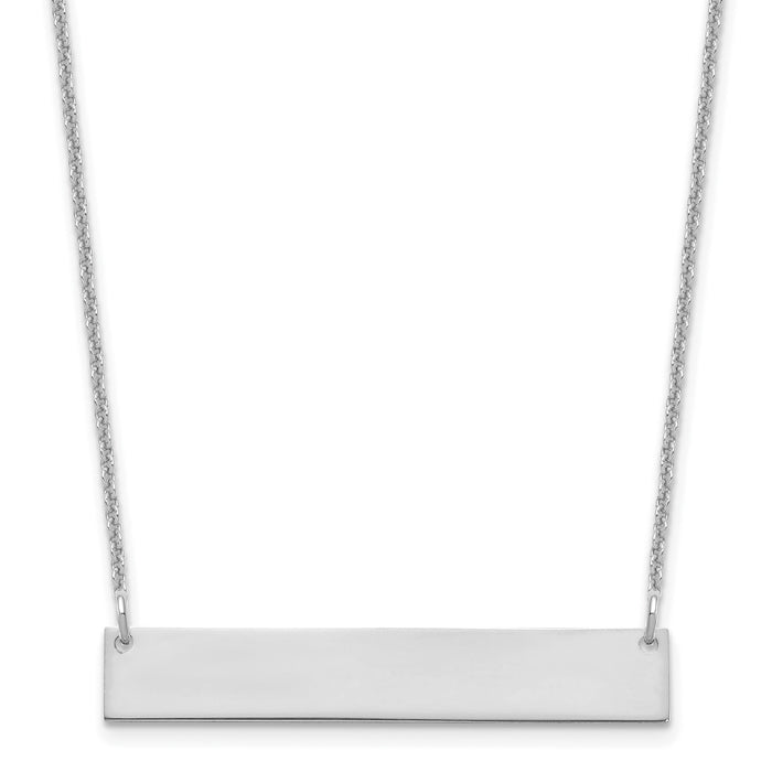 14k White Gold Medium Blank Bar Necklace-XNA1202W